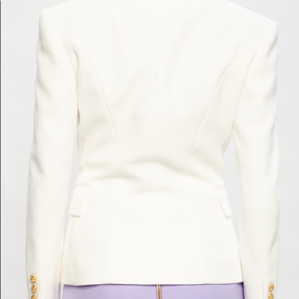 NEW BALMAIN DOUBLE-BREASTED BLAZER SIZE FR 36 US 04 COLOR BLANC GOLD BUTTONS - Picture 2 of 16